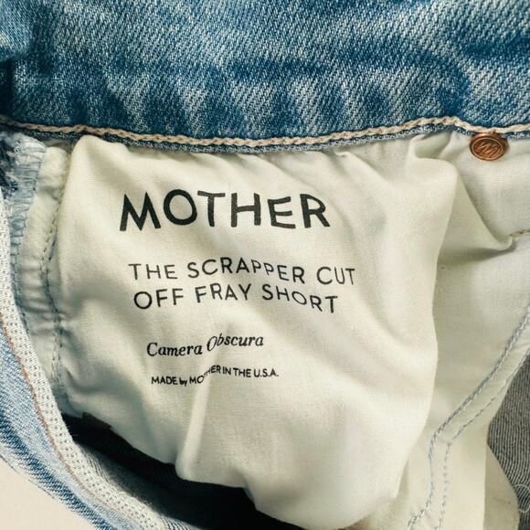 Mother Denim The Scrapper Jean Shorts Size 25 Fray Hem Light Blue Wash 3" Inseam - Picture 5 of 9